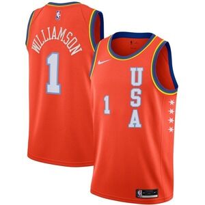 NIKE Zion Williamson 2020 Rising Stars Basketball Jersey Swingman Orange Size XL